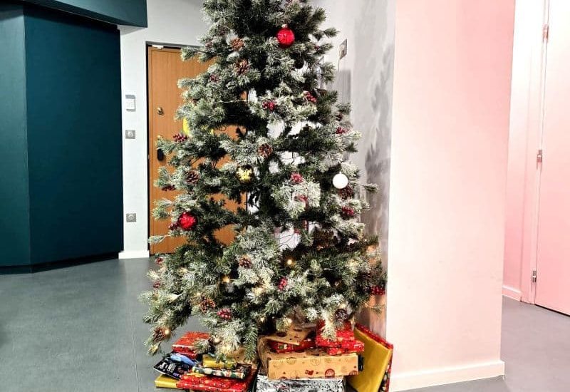 Sapin solidaire Noël à FILEA et SKALE Strasbourg avec des cadeaux pour les enfants